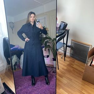 Norma Kamali maxi zipper denim designer dress/coat size 6